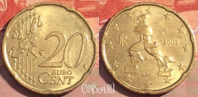 Италия 20 евроцентов 2002 года, KM# 214, 085c-113