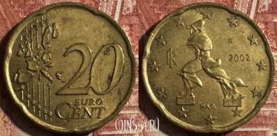 Италия 20 евроцентов 2002 года, KM# 214, 505s-072