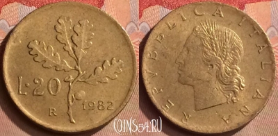 Италия 20 лир 1982 года, KM# 97, 422-108
