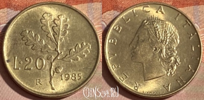 Италия 20 лир 1985 года, KM# 97, 387p-132