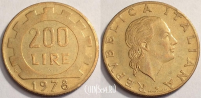 Италия 200 лир 1978 года, см. сост., 68-069a