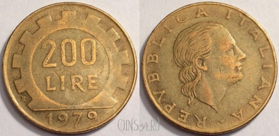 Италия 200 лир 1979 года, KM# 105, 068-069b