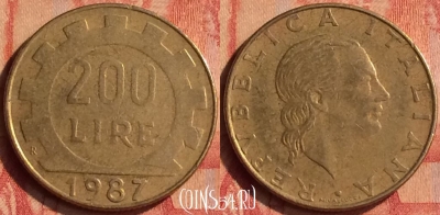 Италия 200 лир 1987 года, KM# 105, 049n-068