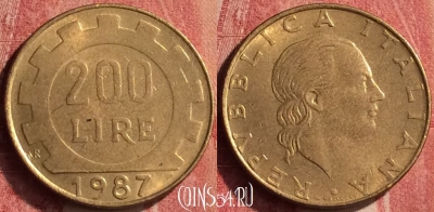 Италия 200 лир 1987 года, KM# 105, 377n-096