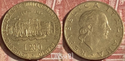 Италия 200 лир 1989 года, KM# 130, 362r-101 ♛