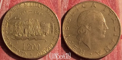 Италия 200 лир 1989 года, KM# 130, 398-111 ♛