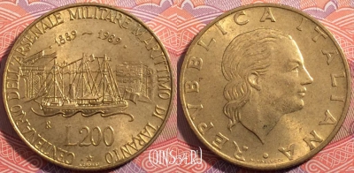 Италия 200 лир 1989 года, KM# 130, a139-072