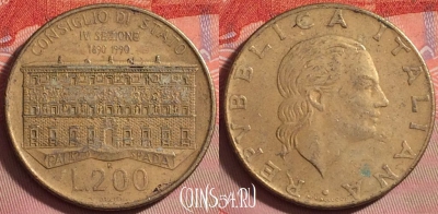 Италия 200 лир 1990 года, KM# 135, 144j-142