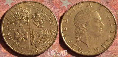 Италия 200 лир 1993 года, KM# 155, 082i-026