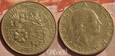 Италия 200 лир 1993 года, KM# 155, 091r-094