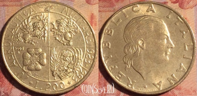 Италия 200 лир 1993 года, KM# 155, 161a-123