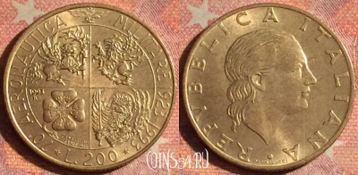 Италия 200 лир 1993 года, KM# 155, 185i-072