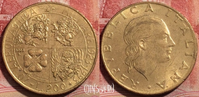 Италия 200 лир 1993 года, KM# 155, 214-016