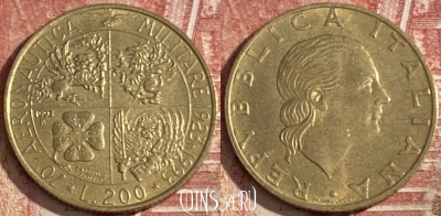 Италия 200 лир 1993 года, KM# 155, 361r-103