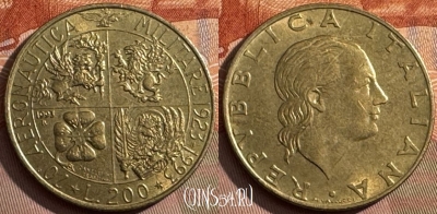 Италия 200 лир 1993 года, KM# 155, 391s-110