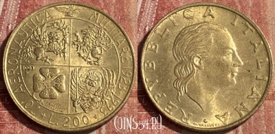 Италия 200 лир 1993 года, KM# 155, 463r-120 ♛