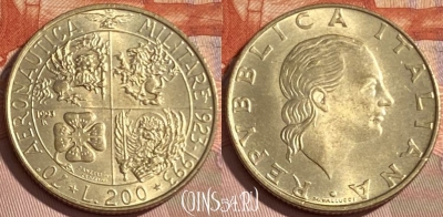 Италия 200 лир 1993 года, KM# 155, 479р-054 ♛