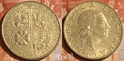 Италия 200 лир 1993 года, KM# 155, 481р-102