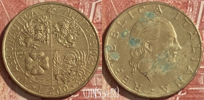 Италия 200 лир 1993 года, KM# 155, 483р-056