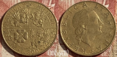 Италия 200 лир 1993 года, KM# 155, 484р-074