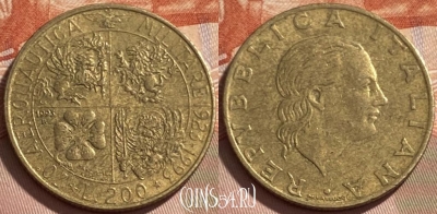 Италия 200 лир 1993 года, KM# 155, 495р-137