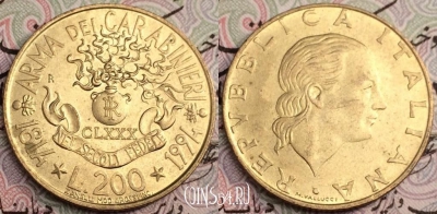 Италия 200 лир 1994 г., см. состояние, 62-029