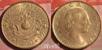 Италия 200 лир 1994 года, KM# 164, 055i-063