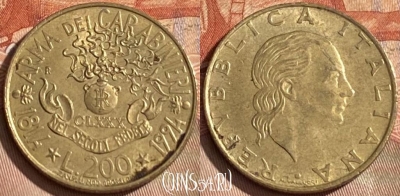 Италия 200 лир 1994 года, KM# 164, 118r-004