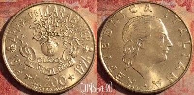 Италия 200 лир 1994 года, KM# 164, 176a-065