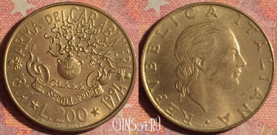 Италия 200 лир 1994 года, KM# 164, 176i-085