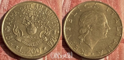 Италия 200 лир 1994 года, KM# 164, 251r-079 ♛