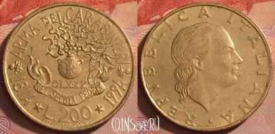 Италия 200 лир 1994 года, KM# 164, 375k-093