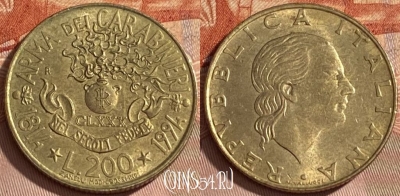 Италия 200 лир 1994 года, KM# 164, 462r-013 ♛