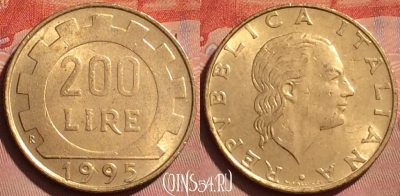 Италия 200 лир 1995 года, KM# 105, 237l-093
