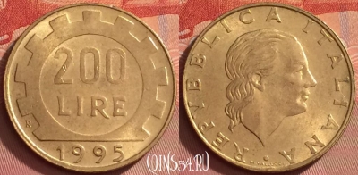 Италия 200 лир 1995 года, KM# 105, 295l-044