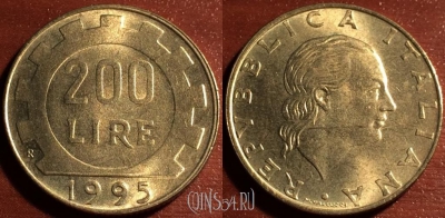 Италия 200 лир 1995 года, KM# 105, 57-139