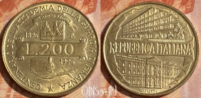 Италия 200 лир 1996 года, KM# 184, 155r-059 ♛