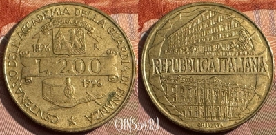 Италия 200 лир 1996 года, KM# 184, 162s-042