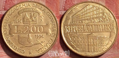 Италия 200 лир 1996 года, KM# 184, 327k-118