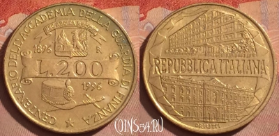 Италия 200 лир 1996 года, KM# 184, 374k-083