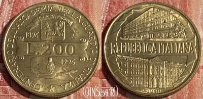 Италия 200 лир 1996 года, KM# 184, 408p-138 ♛