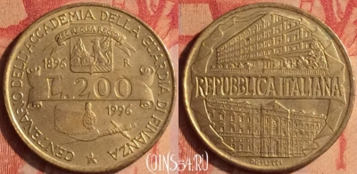 Италия 200 лир 1996 года, KM# 184, 437-003