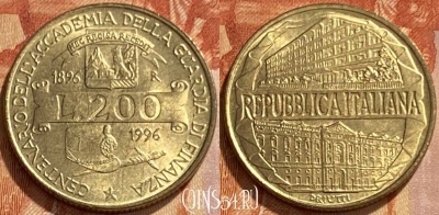 Италия 200 лир 1996 года, KM# 184, 461q-065