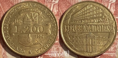 Италия 200 лир 1996 года, KM# 184, 478р-101 ♛