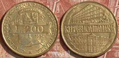 Италия 200 лир 1996 года, KM# 184, 483р-092