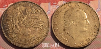 Италия 200 лир 1999 года, KM# 218, 106c-085