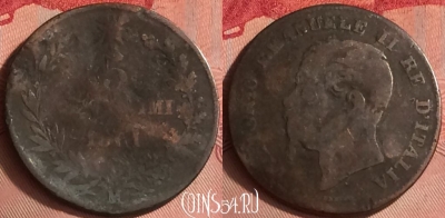 Италия 5 чентезимо 1861 года M, KM# 3, 330o-093
