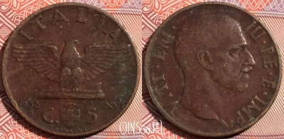 Италия 5 чентезимо 1938 года, KM# 73, a119-079