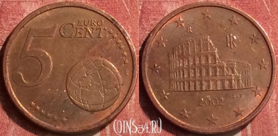 Италия 5 евроцентов 2002 года, KM# 212, 408-061