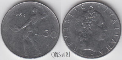 Италия 50 лир 1964 года, KM 95.1, 121-142